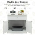 thumbnail image 7 of Demi Bonn 30" Wooden Cat Litter Box Enclosure Furniture with Drawer, Hidden Cat Washroom Indoor Cat House Pet Crate, White, 7 of 7