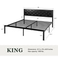 thumbnail image 3 of Amolife King Size Metal Bed Frame with Faux Leather Upholstered Headboard, Black, 3 of 8