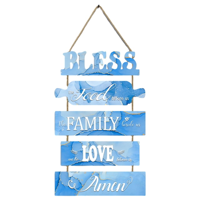 Letrero de bendición para decoración de corona de puerta delantera para todas las estaciones, decoración de porche frontal, regalo colgante para casa de granja, exterior, interior