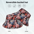 thumbnail image 2 of Yiaed Rose Flowers Print Reflective Stripe Bucket Hat Unisex Funny Outdoor Fisherman Cap Beach Sun Hat, 2 of 5