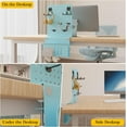 thumbnail image 5 of Clamp-on Desk Pegboard,Desk Side Storage,Steel Privacy Panel,No Drill Side Desk Organizer with Pen Holder,Table Side Organizer Laptop Holder for Office and Home (Blue), 5 of 12