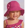 thumbnail image 2 of Sun Smarties Raspberry Adjustable Baby Girl Sun Hat with Flower - Solid Raspberry Pink  - UPF 50+ Protected, 2 of 2