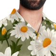 thumbnail image 5 of Daisy Men's Short Sleeve Spread Collar Beach Shirts Casual Printed Button Down Unisex Summer Tops, 5 of 6
