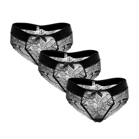 

Women’s Lace Panties Breathable Soft Briefs High Elasticity Underwear 3 pcs
