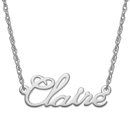 Sterling Silver Name Necklace - Personalized Women's Sterling Silver or Gold over Silver Petite Script Name Necklace