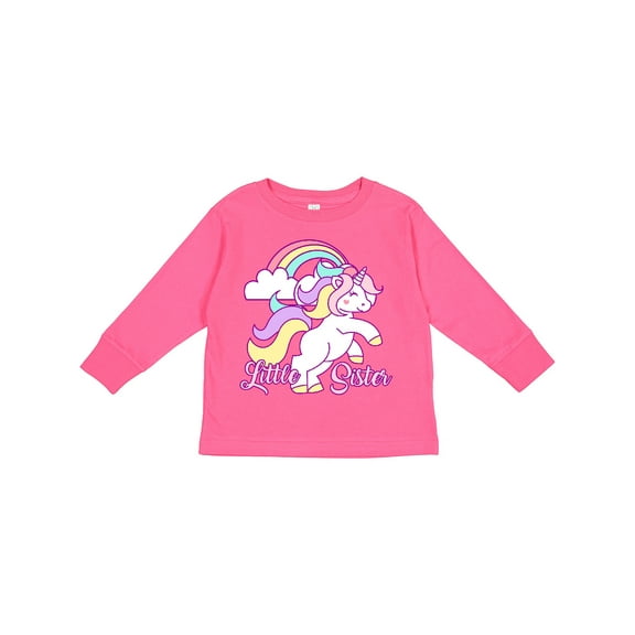 Inktastic Little Sister Unicorn Girls Long Sleeve Toddler T-Shirt
