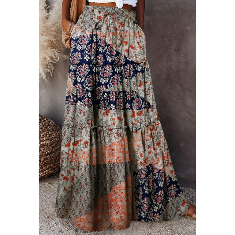 スカート Herlipto paisley-print Cotton Long Skirt Her lip to - herlipto Paisley-Print Cotton Long Skirtの通販