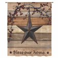 thumbnail image 2 of Texas Star Vintage Sheer Curtains 63 Inches Long, Berry Dark Brown Wooden Light Filering Curtains, Breathable Simi Curtain Privacy Drapes for Living Room Bedroom Lightweight Window Treatment, 2 of 9