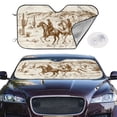 thumbnail image 2 of Balery Western Desert Cowboys1 Windshield Sun Shade, Car Front Window Sunshade Cover ,Automotive Interior Portected Blocks Uv Rays For Car Pickup Truck Suv Accessories- Small, 2 of 7