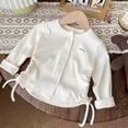 thumbnail image 3 of Spring Summer Children's Slim Fit Coat 1-8Y Girls Solid Color Single Breasted Jacket Casual Kid's Drawstring Cardigan Outwear, 3 of 6