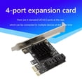 thumbnail image 1 of Kuymtek 4 puertos SATA III PCI E Express 3.0 X1 Controlador Adaptador de tarjeta de expansión 6Gbps, 1 of 8