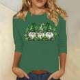 thumbnail image 2 of ZHYou Women T-Shirts Valentine's Day Casual Soft V-Neck St. Patrick's Day Printed 3/4 Sleeve Loose Fit Spring Summer Shirts,Black,Pink,White,Wine,Gray,S,M,L,XL,2XL ,Army Green,M, 2 of 4