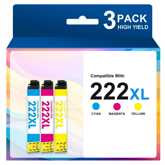 222 XL Ink Cartridges for Epson 222 Ink Cartridges for Epson 222 XP-5200 Printer Ink ( Cyan Magenta Yellow)