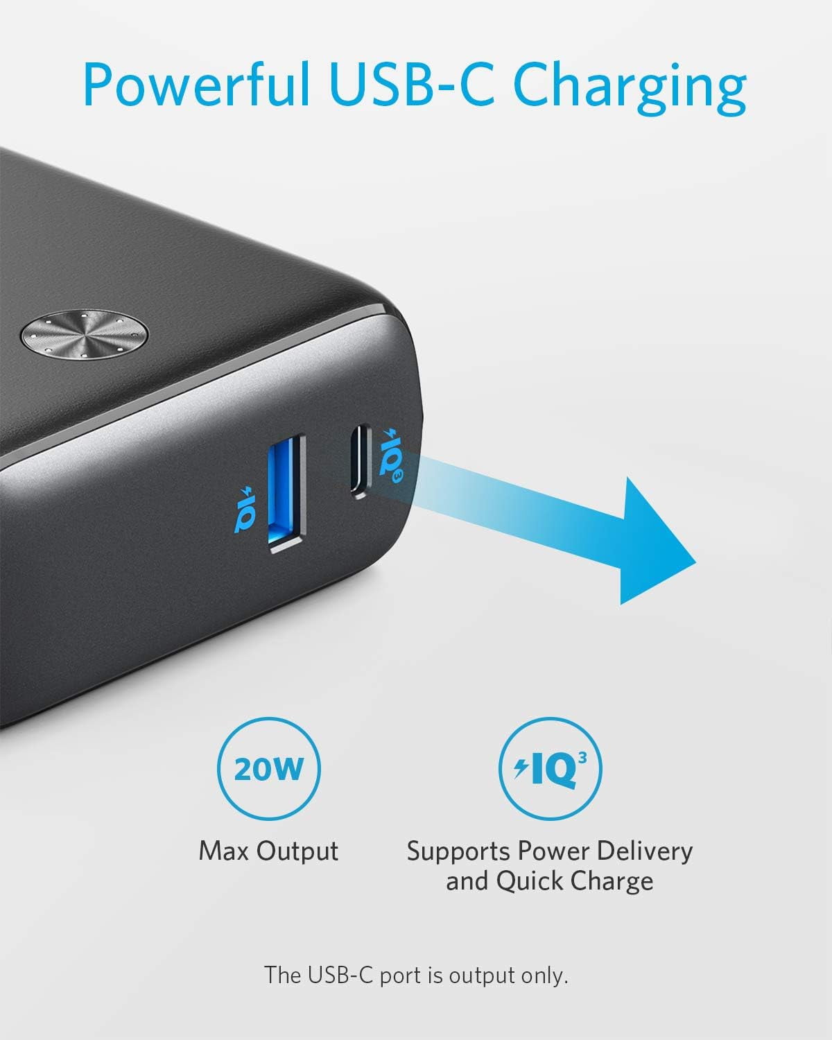 Anker 20W USB-C Portable Charger 10000mAh, PowerCore Fusion