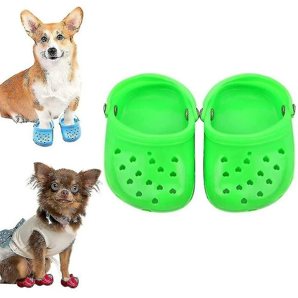 Pantoufle d'été pour chien vert, chaussures pour animaux de compagnie en maille respirante, bonbons