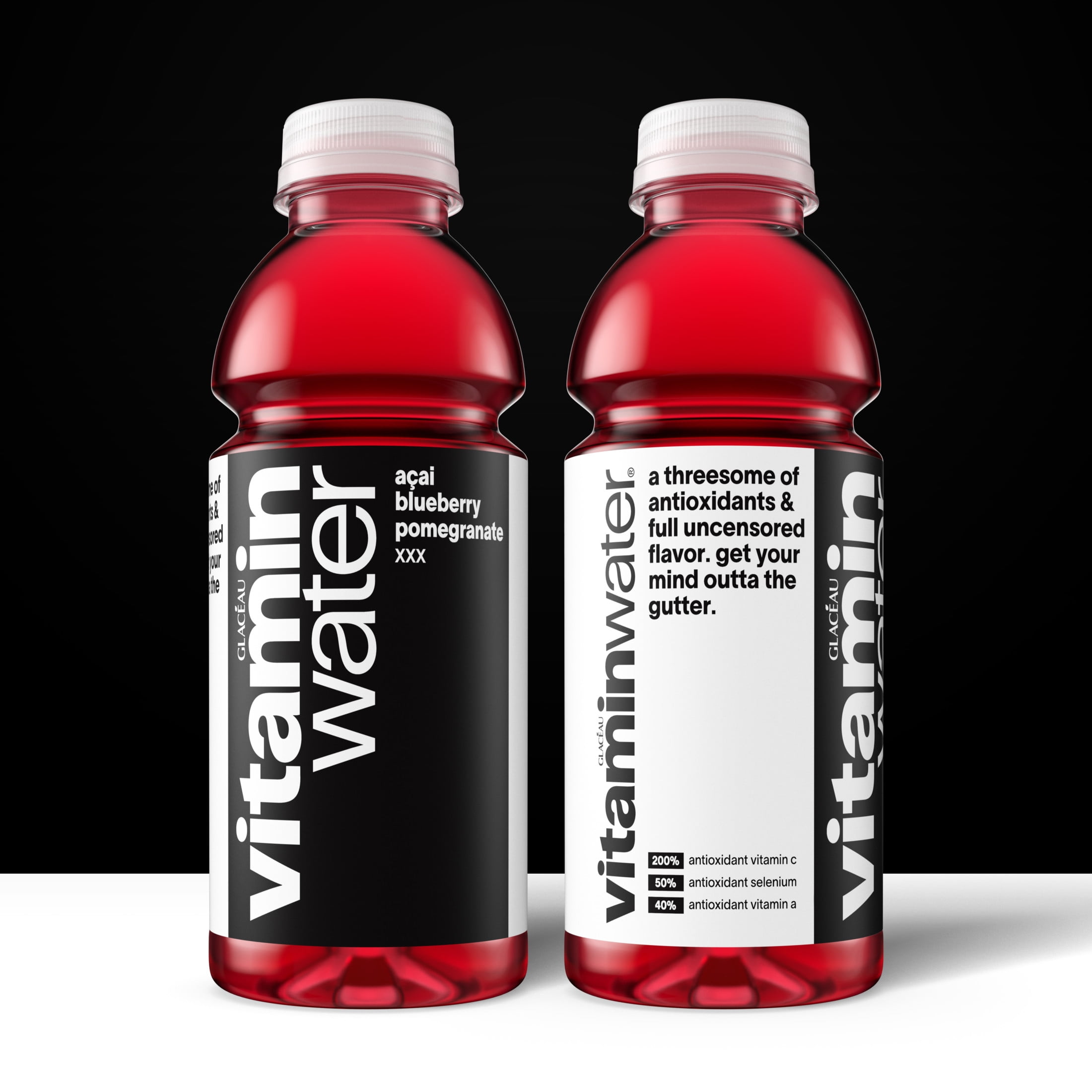 vitaminwater XXX Acai-Blueberry-Pomegranate Flavored Water Beverage Bottles, 16.9 fl oz, 6 Pack