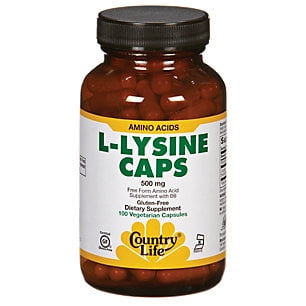 L-Lysine 500mg avec B-6 par Country Life 100 comprimés