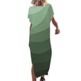 thumbnail image 2 of SMihono Robe Maxi Boho d'Été pour Femmes Grande Taille Robe Maxi pour Femmes Vacances à la Plage Décontractée Robe Longue Ample Manches Courtes Robes d'Été avec Fente Robe de Plage, 2 of 5