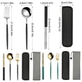 thumbnail image 2 of Juego de cucharas de palillos, acero inoxidable, espejo portátil, pulido, vajilla antideslizante, tenedor para niños, estuche para cubiertos tholdsy HA8132-06B, 2 of 7
