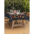 thumbnail image 3 of Outdoor Tablecloths with Umbrella Hole & Zipper, Boho Flowers Tablecloth Rectangle 60x84 Inch, Spring Abstract Watercolor Floral Leaf Waterproof Table Cloth, Patio/Pool/Picnic Table Covers, 3 of 8