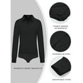 thumbnail image 3 of Tapata Womens Bodysuit Blouse Button Down One-Piece Long Sleeve Solid Office Work Shirt Casual Tops, 3 of 6