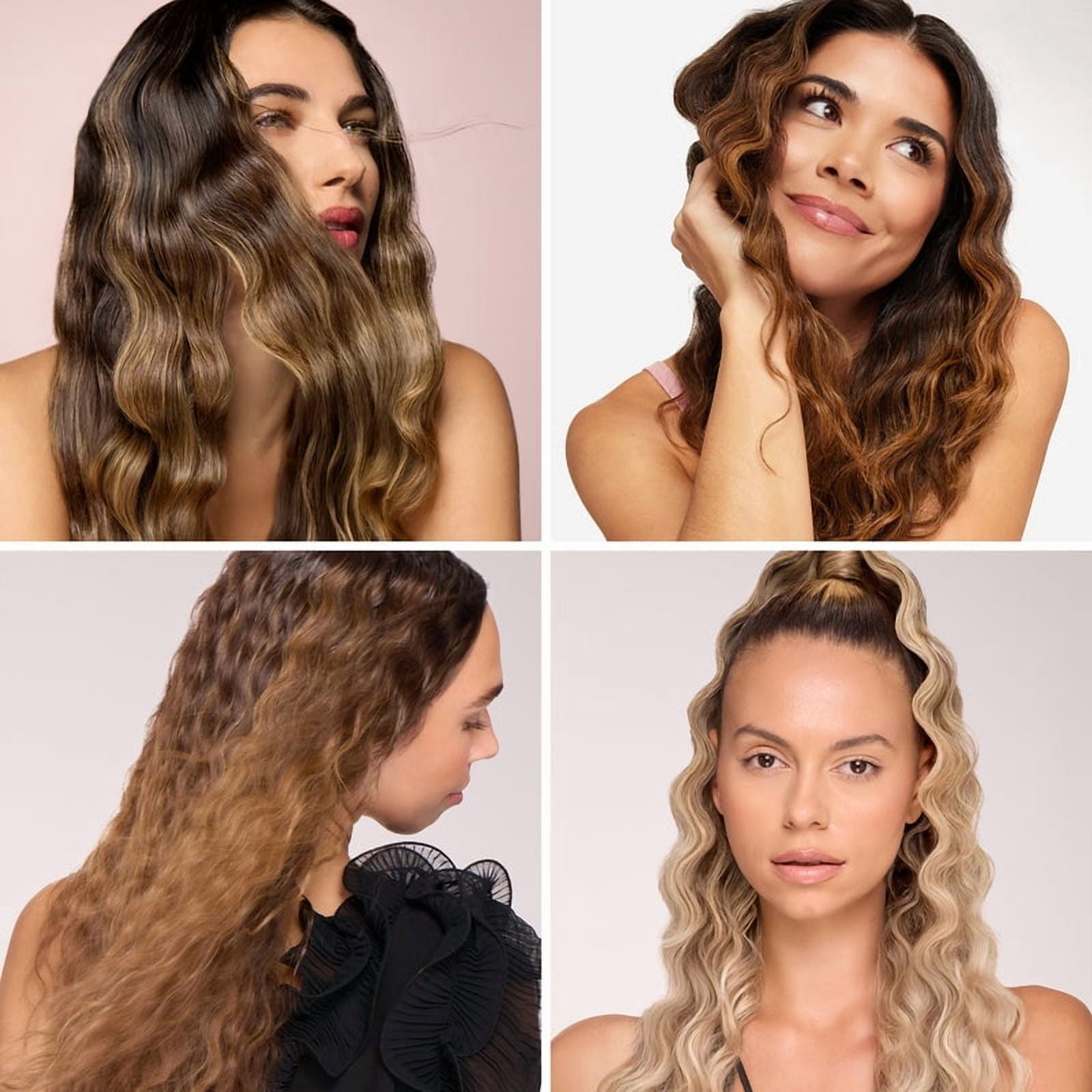 L'ANGE Hair VersaWaver Adjustable Titanium Waver | Pick 19mm or 32mm Waves with 1 Tool | Titanium 3-Barrel Waving Tool (Black)