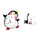thumbnail image 5 of Reloj de pared,Reloj de pared silencioso y decorativo que no hace tictac,Reloj de pared silencioso de pingüino pequeño Reloj de madera,Estatua de ciervo alce,Estatua de jirafa de, 5 of 8