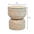 thumbnail image 4 of happimess SAT1000C Bhola 18" Hourglass Handwoven Hyacinth Storage Accent Table with Lid, White Wash, 4 of 9