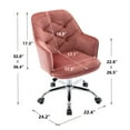 thumbnail image 6 of Veryke Modern Office Chairs, Swivel Chairs at Home with Velvet Padded Seat Lumbar Support and Wheels, Ergonomic Computer Desk Chair for Office Bedroom, Bean pink, 6 of 6