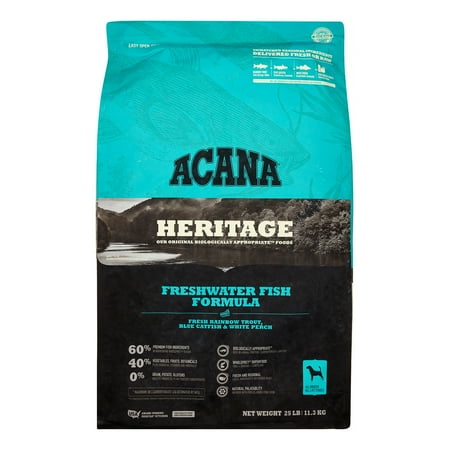 UPC: 0064992502256 | Acana Heritage Grain-Free Freshwater Fish Formula With Trout  Catfish  Perch & Greens Dry Dog Food  25 lb