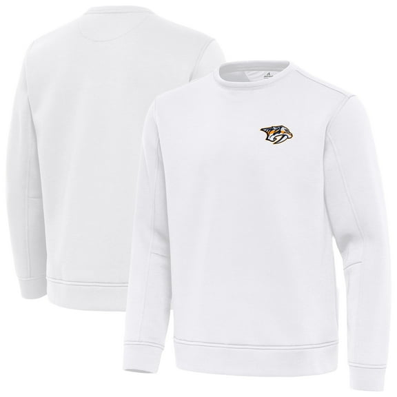 Men's Antigua White Nashville Predators Relevant Lightweight Pullover Sweatshirt