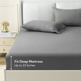 thumbnail image 4 of Mildly 22" Extra Deep Pocket Fitted Sheet, Ultra-Soft, Premium 1800 Collection - Twin, Grey, 4 of 8
