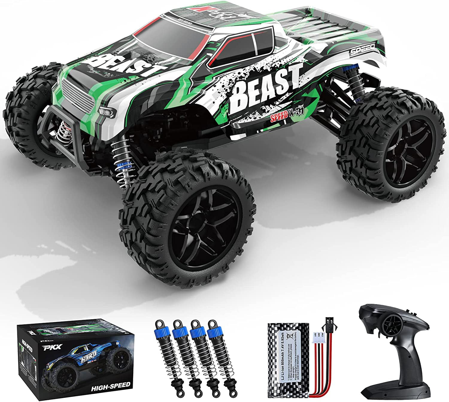 College gebaar Crack pot RC Cars, 1:16 Scale Off Road Remote Control Car, 4WD 19 MPH (30 KM/H) High  Speed, 390 Magnetic Motor, 2.4GHZ All Terrain RC Monster Truck with 7.4V  Battery, Gifts for Boys, Girls,