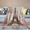 thumbnail image 2 of Qinduosi Flannel Sofa Blanket Eiffel Tower Art Print Throw Blanket Smooth Soft Sofa Chair Bed Office Utility Blanket, 2 of 6