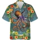 thumbnail image 3 of Camisa de verano para hombre con estampado 3D de pulpo y animales marinos, manga corta, botones de solapa, camisas personalizadas para viajar al trabajo, estilo hawaiano, 3 of 5