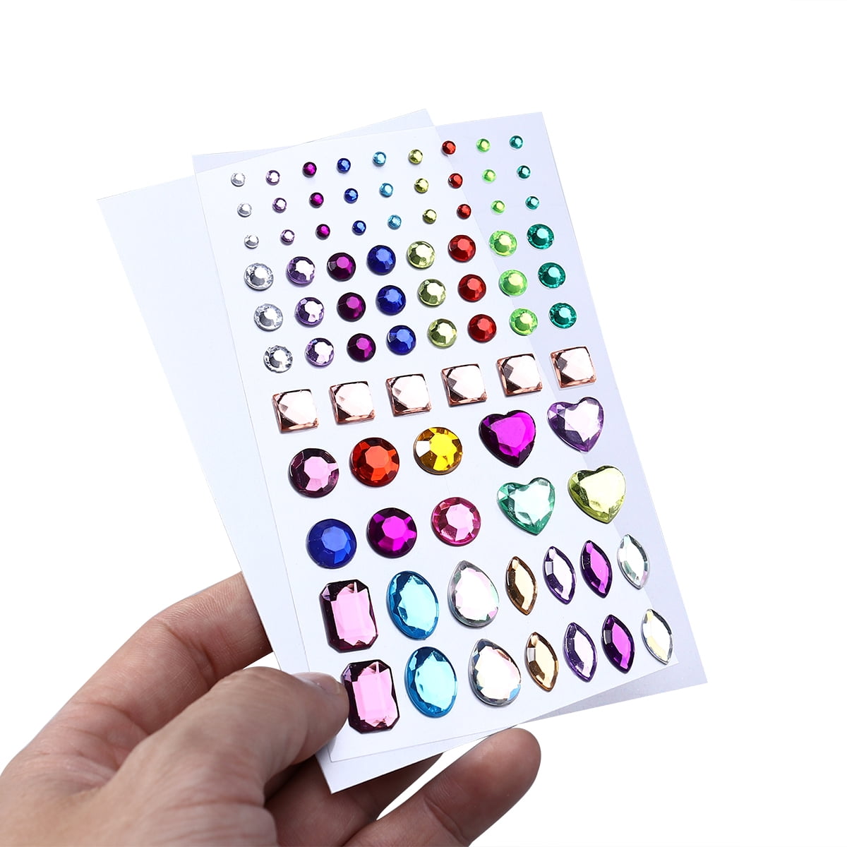 NUOLUX Self-adhesive Acrylic Crystal Rhinestone Jewels Gems Sticker Sheets  Assorted Various Shapes (Sky Blue)