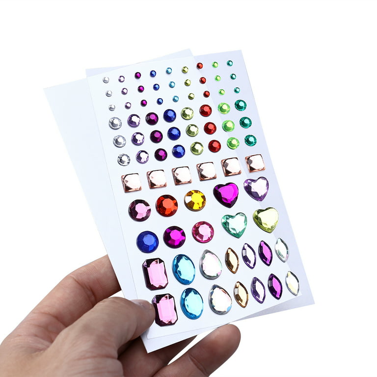 Springcorner 422Pcs Rhinestone Stickers,Self Adhesive Gem Sticker Face  Multicolored Gemstones Stickers Bling Jewels for Kids DIY Crafts  Scrapbooking