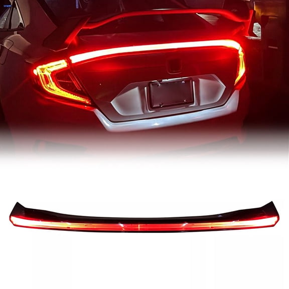 AMERICAN MODIFIED Rear LED Center Spoiler w/Lights For 2016-2019 Honda Civic Sedan 4 Door
