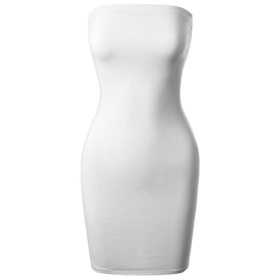 Made by Olivia Women's Tube Cotton Fitted Mini Dress
