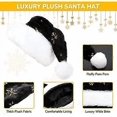 thumbnail image 3 of Christmas Hat for Adults, Deluxe Velours Santa Hat with Soft Liner, Plush Brim Santa Claus Santa Hat with Golden Sequins Snowflake for Men Women, 3 of 4