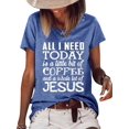thumbnail image 1 of Easter Women's Coffee Letter Print Top, 1 of 2
