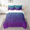 thumbnail image 2 of Homewish Gradient Purple Blue 7 Pieces Bedding Comforter Set,Chic Cheetah Pattern Full Bedding Set,Modern Abstract Desgin Fitted Sheet Flat Sheet For Girls Kids,Luxury Bedroom Decor, 2 of 8