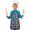 Fireman and Uniform, variant on Fireman and Uniform Blue Pattern Teens Aprons, Adjustable Neck Strap, Toddler & Teens Aprons for Cooking & Baking, 19x23.6 Inches