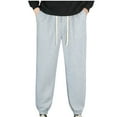 thumbnail image 2 of Handshe Men's Summer Casual Cuffed Sweatpants with Elastic Waist Drawstring Pockets Breathable Activewear, 2 of 7