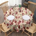 thumbnail image 3 of Pioneer Flower Floral Print Pattern Round Tablecloth 60"x60",Wrinkle Wipeable Table Cloth for Kitchen Dining Room Picnic Patio Party, 3 of 6