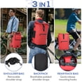 thumbnail image 3 of 3-in-1 Waterproof Bike Pannier Bicycle Rear Rack Bag Backpack Shoulder Bag Outdoor Cycling Commuting Bag Pack with Laptop Compartment, 3 of 8