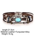 thumbnail image 3 of MesaSe Bracelet en Cuir PENGXAING WTN Bracelet en Cuir Rétro Rétro Punk Incrusté Ovale Turquoise, 3 of 4