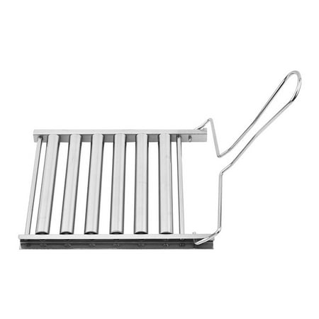 

Hot Dog Roller 5 Roller Sausage Grill Stainless Steel Sausage Roller Rack Outdoor Grilling Heat Evenly BBQ Hot Dog Griller Camping Barbecue Accessories With Handle Kitchen Spatulas for Nonstick