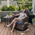 thumbnail image 3 of Layinsun 10 Pieces Patio Furniture Set with Swivel Chairs, Rattan Wicker Rocking Glide Chairs with 44" Propane Gas Fire Pit Table Conversation Set, 3 of 7