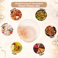 thumbnail image 3 of Exquisite Rosé Coral Peach with Gold Petal Disposable Plastic Plates Combo Pack, 80 Count – 10.25" Dinner Plates & 7.5" Salad Plates, 3 of 7